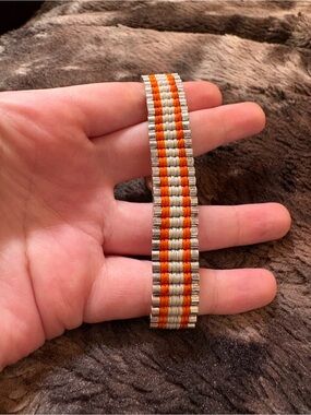 Links Of London - Sterling Silver/Orange Friendship Bracelet Vintage Retired